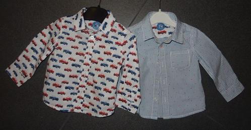 2 hemdjes maat 74 (jongen), Kinderen en Baby's, Babykleding | Maat 74, Zo goed als nieuw, Jongetje, Overhemdje of Bloesje, Ophalen of Verzenden
