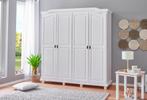 Grande armoire en pin massif. Blanc, 150 à 200 cm, Avec espace de penderie, 150 à 200 cm, Envoi