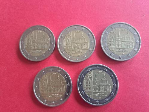 2013 Allemagne 2 euros Bade-Wurtemberg série complète de 5, Timbres & Monnaies, Monnaies | Europe | Monnaies euro, Série, 2 euros