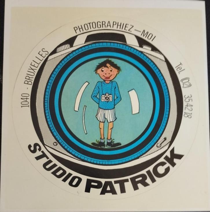 Sticker STUDIO PATRICK Etterbeek 70s, Verzamelen, Stickers, Zo goed als nieuw, Winkel of Supermarkt, Verzenden