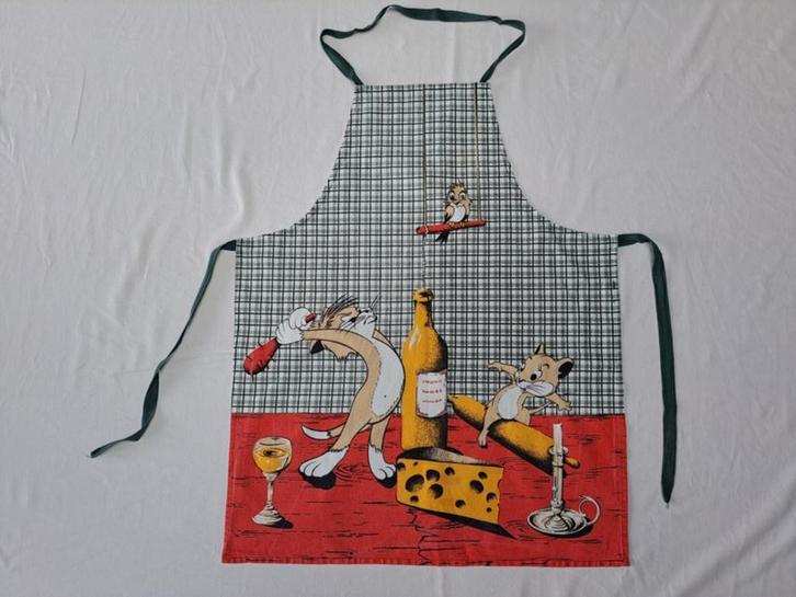 Keukenschort voor kinderen, kat, muis en vogel, Huis en Inrichting, Keuken | Textiel, Gebruikt, Schort, Overige kleuren, Ophalen of Verzenden