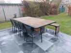 Azobe tuintafel, Tuin en Terras, Ophalen of Verzenden, Zo goed als nieuw, Rond, Hout