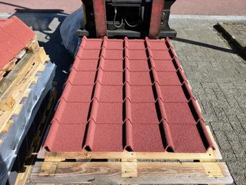 Stacaravan metalen dakpanplaat +/-113x83cm BRUIN ROOD GRIJS beschikbaar voor biedingen