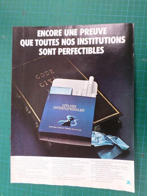 Gitanes cigarettes - publicité papier - 1976, Collections, Marques & Objets publicitaires, Utilisé, Autres types, Enlèvement ou Envoi