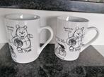 2 vintage Winnie de Pooh Churchill Disney zwart/witte mokken, Huis en Inrichting, Ophalen of Verzenden, Nieuw