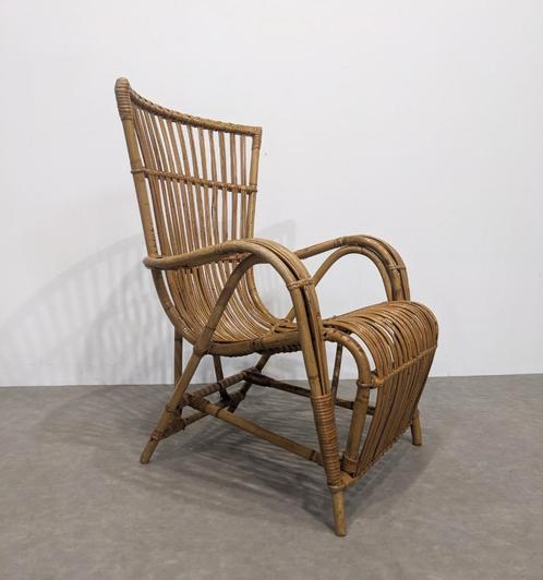 Vintage fauteuil van rotan, Huis en Inrichting, Fauteuils, Ophalen