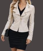 Pinko luxe leren jasje van echt leer maat 36, Pinko, Beige, Ophalen of Verzenden, Maat 36 (S)