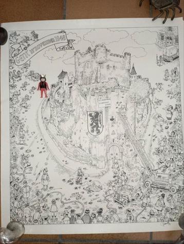 650) Slag om het Gravensteen met handtekening Buth ( pips ) beschikbaar voor biedingen