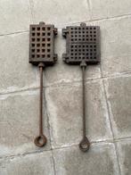 2 antieke wafelijzers, Antiek en Kunst, Ophalen