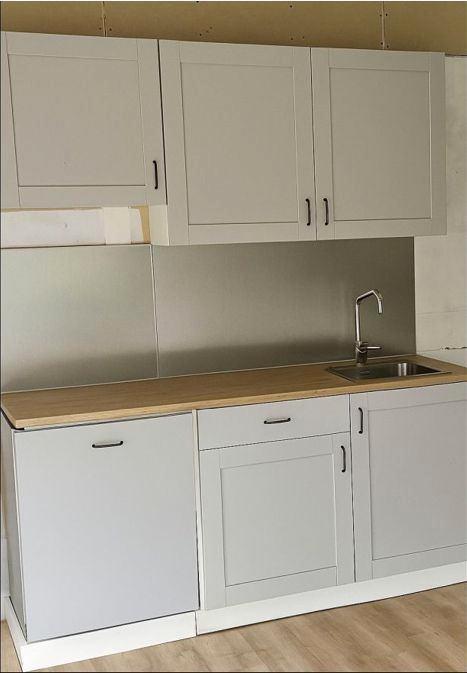 Keuken te koop, Huis en Inrichting, Keuken | Complete keukens, Gebruikt, Dubbelwandige keuken, Grijs, Hout, Ophalen