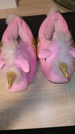 Roze Unicorn Pantoffels met Gouden Vleugels, Ophalen, Roze, Gedragen, Pantoffels of Sloffen