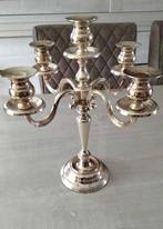 grote kandelaar 5 kaarsen verzilverd, Gebruikt, 25 tot 50 cm, Ophalen of Verzenden, Metaal