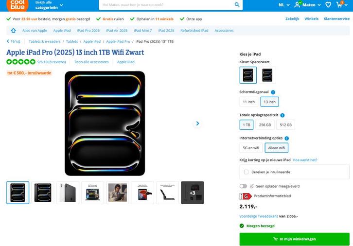 iPad Pro (2025) 13 inch 1TB Wifi Zwart, Computers en Software, Apple iPads, Nieuw, Apple iPad Pro, Wi-Fi, 13 inch of meer, 1 TB