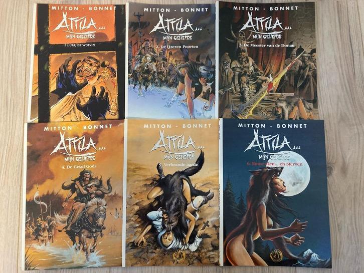 Strip: Attila, mijn gelieve (compleet) - Mitton / Bonnet, Boeken, Stripverhalen, Gelezen, Complete serie of reeks, Ophalen of Verzenden