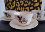 Koffietassen theetassen porselein Boch Belgium bloemen, Ophalen of Verzenden, Zo goed als nieuw, Porselein