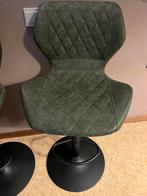 Barstoel groen 4 stuks, Ophalen, Leer, Zo goed als nieuw, In hoogte verstelbaar