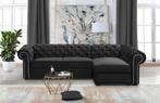 Chesterfield hoekbank met slaapfunctie / bank / sofa / woonk, Hout, 125 tot 150 cm, Verzenden, Hoekbank