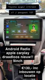 Android radio 9 inch nieuw voor de Aygo / C1 / 107, Ophalen of Verzenden, Zo goed als nieuw