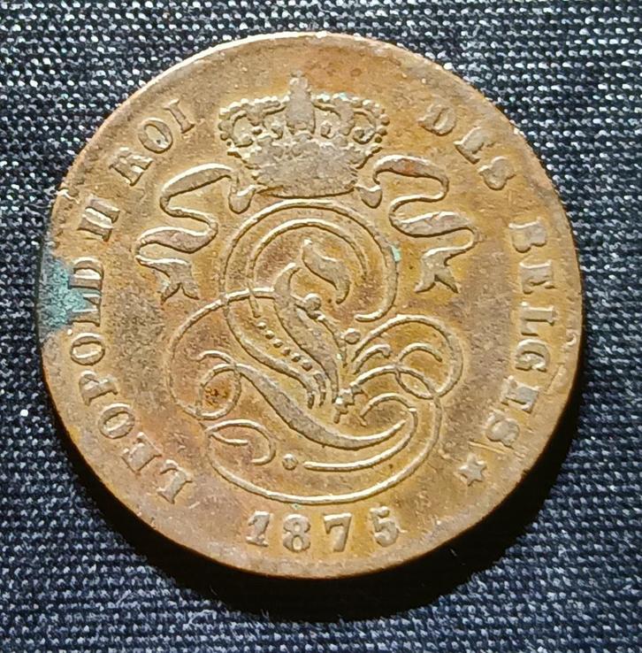 2 cent 1875 - Leopold II, Postzegels en Munten, Munten | België, Losse munt, Verzenden
