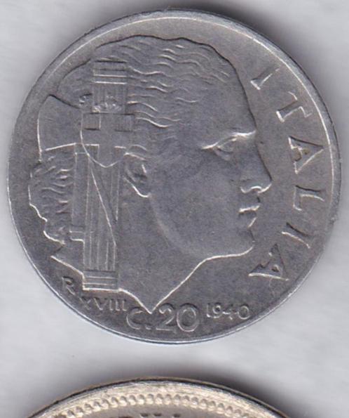 Italië: 20 centesimi 1940 R - magnetisch, Postzegels en Munten, Munten | Europa | Niet-Euromunten, Losse munt, Italië, Ophalen of Verzenden