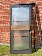 Voordeur aluminium dubbel glas, Doe-het-zelf en Bouw, Deuren en Vliegenramen, Glas, Zo goed als nieuw, Ophalen