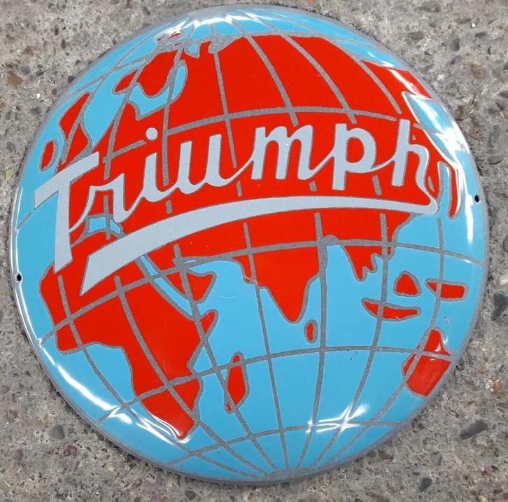 Triumph emaillen reclame bord garage showroom decoratie TR, Verzamelen, Merken en Reclamevoorwerpen, Zo goed als nieuw, Reclamebord