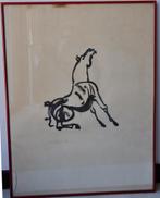 Rik Poot Lithographie "Zittend paard", Antiek en Kunst, Ophalen of Verzenden