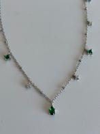Collier en argent 925 avec pierres, Ophalen of Verzenden, Zo goed als nieuw, Zilver, Zilver