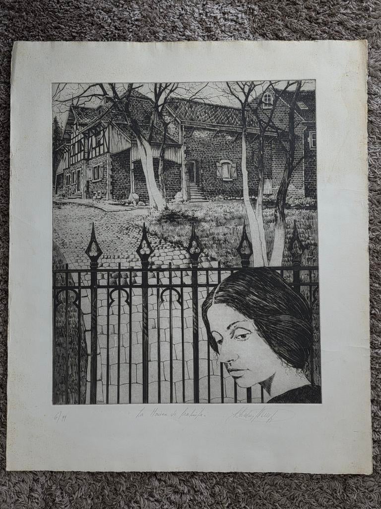 Christian sylvain, Ophalen of Verzenden, Ets, Gesigneerd