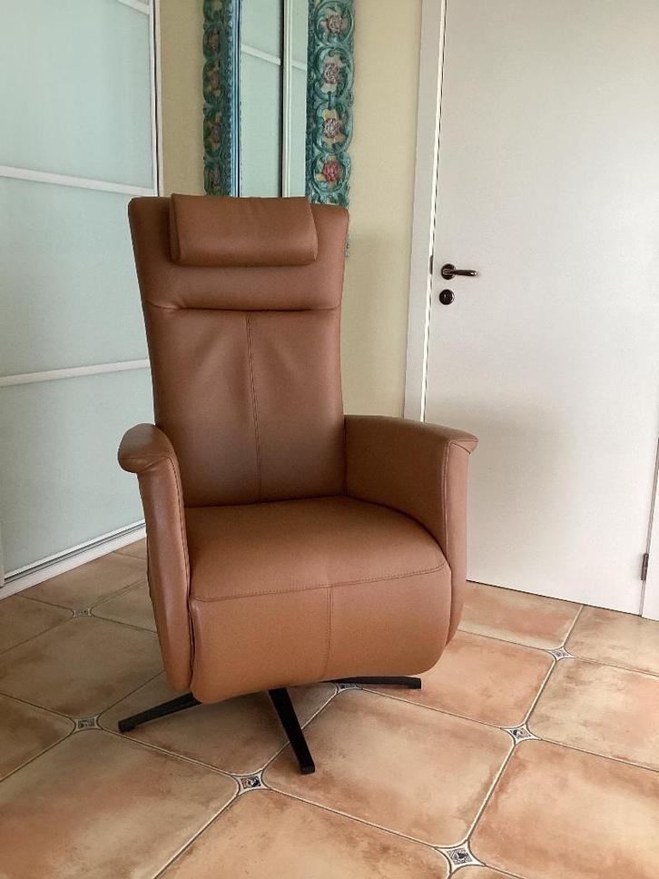 Luxe elek. sta-op relax Prominent Toscana L.(showroommodel), Maison & Meubles, Fauteuils, Neuf, Cuir, Enlèvement