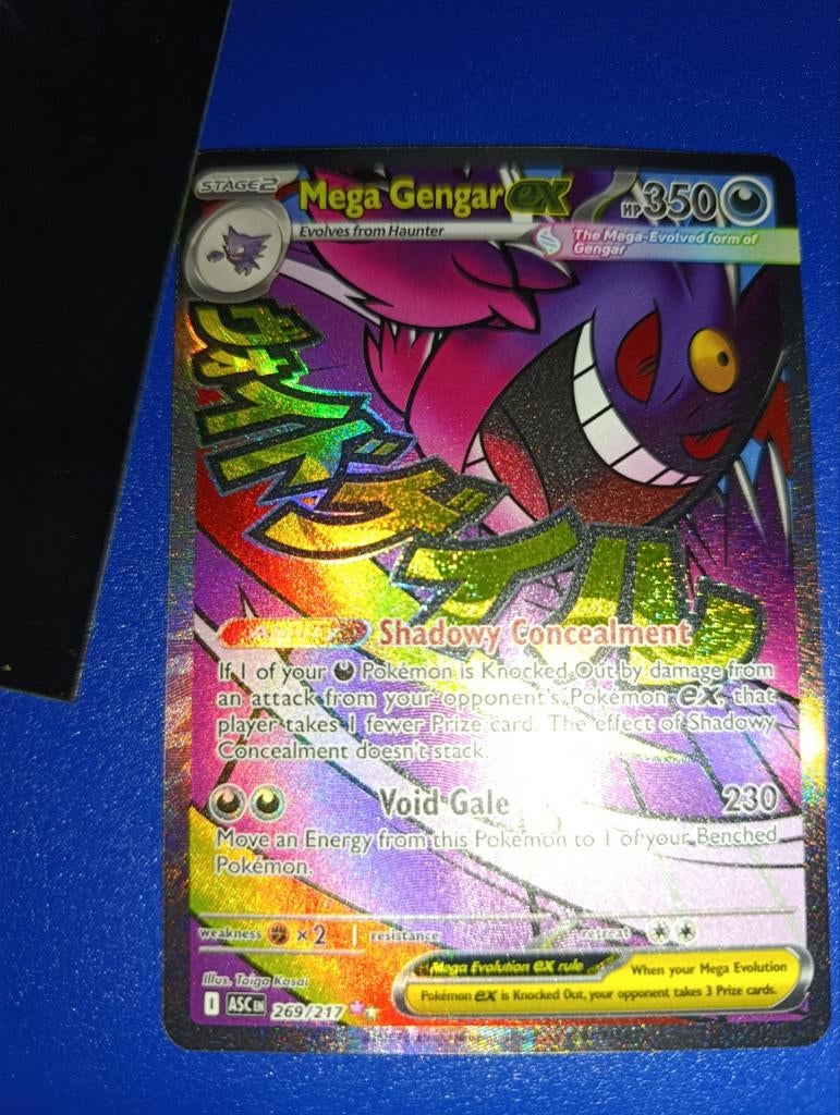 Pokémon; Mega Gengar ex, Ophalen of Verzenden, Zo goed als nieuw, Losse kaart, Foil