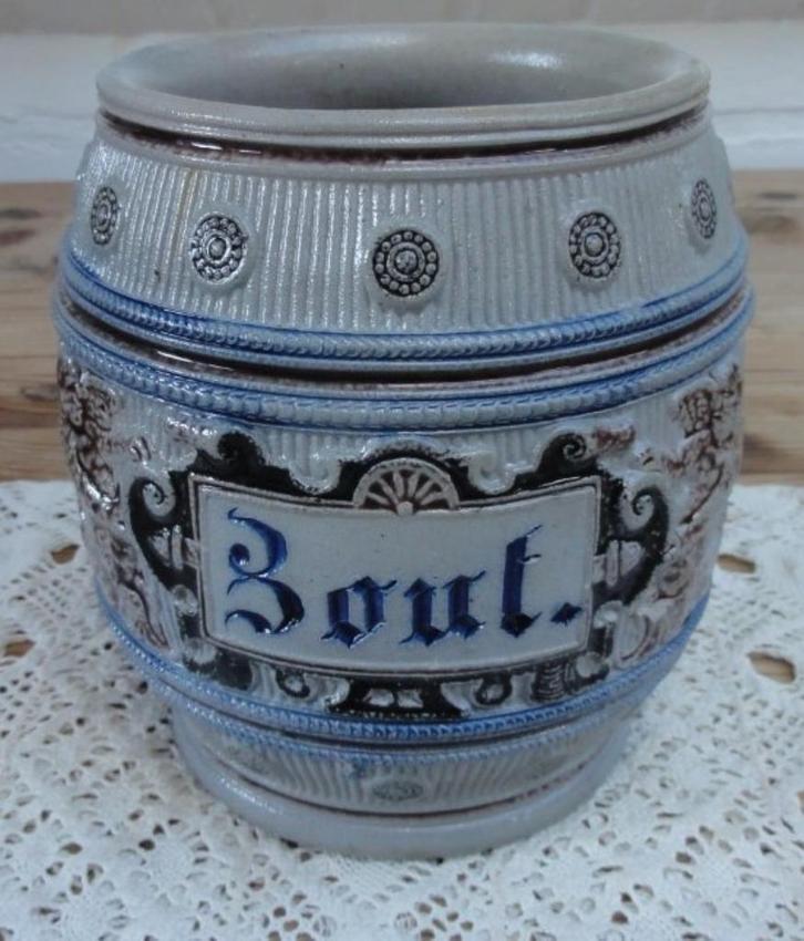 SALE Zeldzame antieke zoutpot met engeltjes / cherubijnen, Ophalen of Verzenden