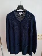 Mayerline maat 1L marineblauwe gehaakte en gebreide jas, Kleding | Dames, Mayerline, Blauw, Maat 46/48 (XL) of groter, Ophalen of Verzenden