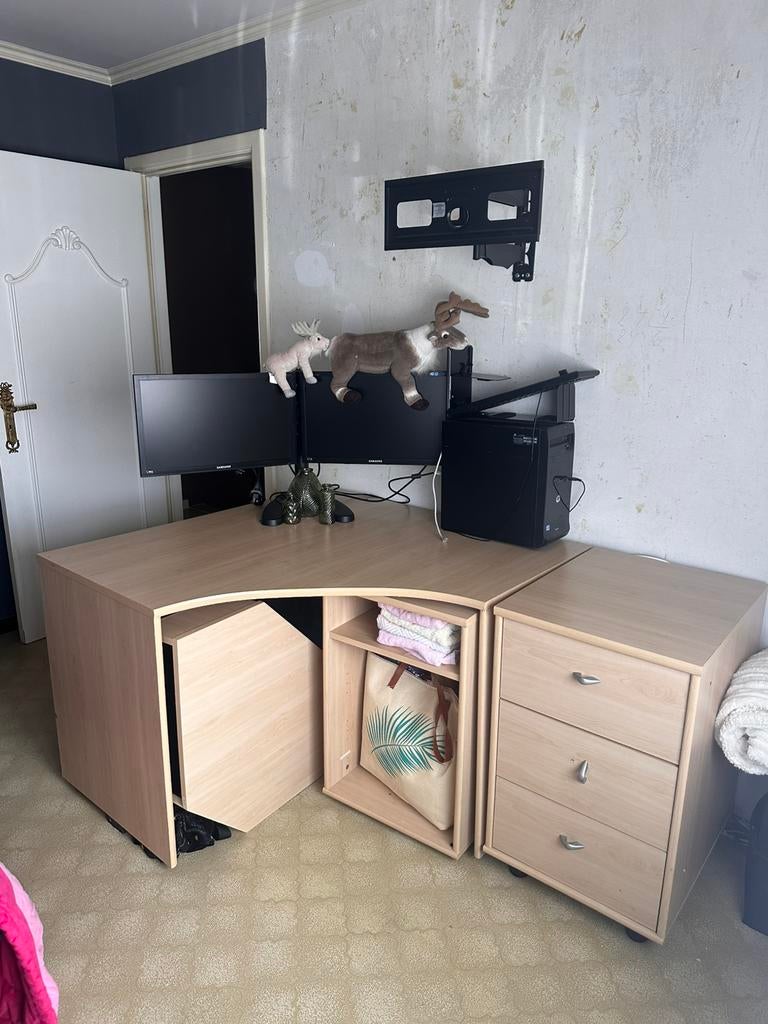 Hoekbureau met kastje, Ophalen, Gebruikt