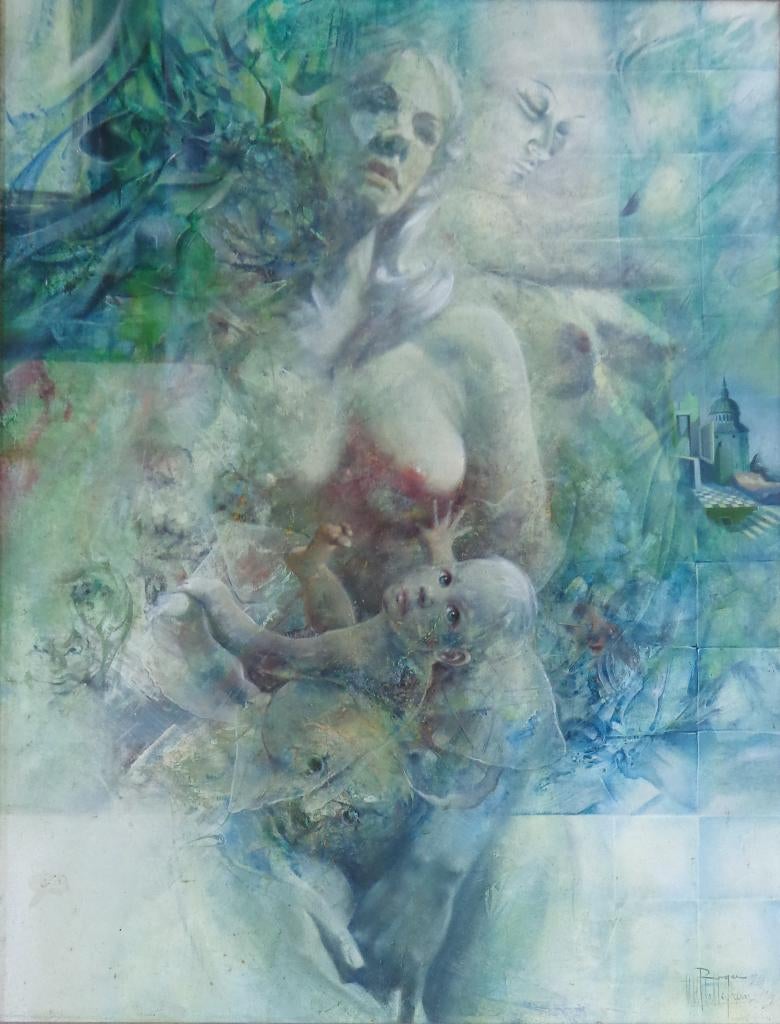 ROGER VAN BELLEGHEM / MOEDER / OLIEVERF / 127x102cm / KADER, Ophalen