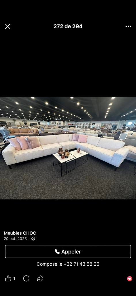 Fauteuil  xxl beige neuf toujours emballer!! 275cmx360cm, Maison & Meubles, Enlèvement, Neuf