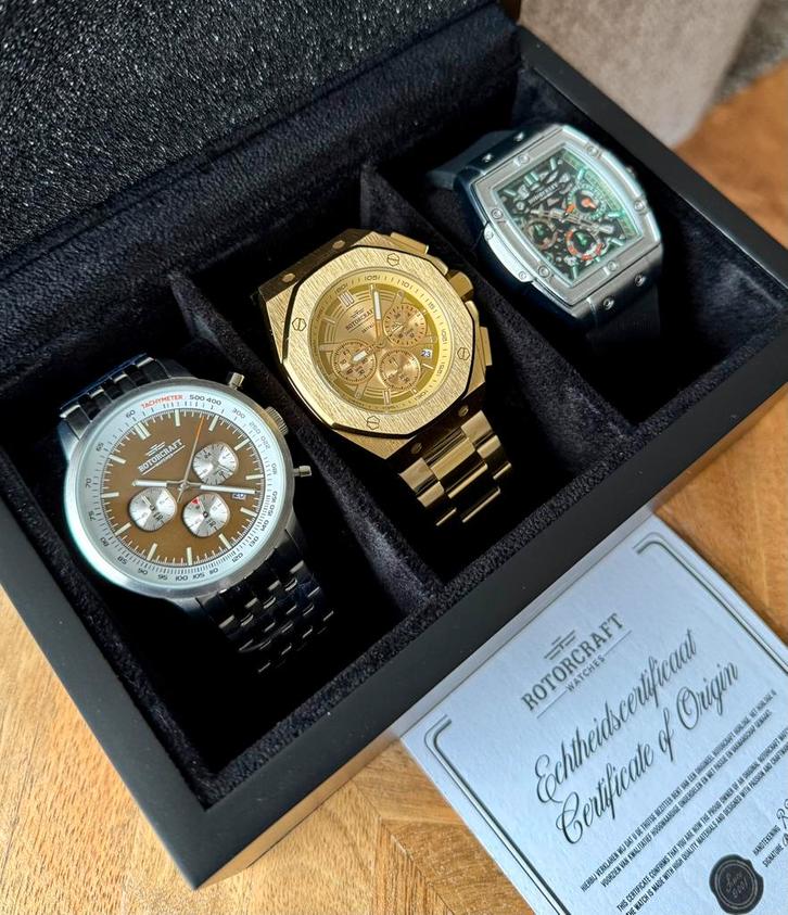 ROTORCRAFT HORLOGEBOX SPORT CHRONO TWV1567€! 💯%NIEUW!, Handtassen en Accessoires, Sporthorloges, Nieuw, Ophalen of Verzenden