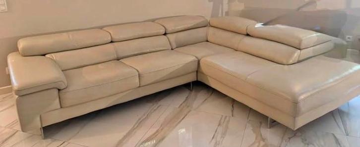 CANAPE D’ANGLE BEIGE A VENDRE, Maison & Meubles, Canapés | Salons, Utilisé, Banc d'angle, Quatre personnes ou plus, 250 à 300 cm
