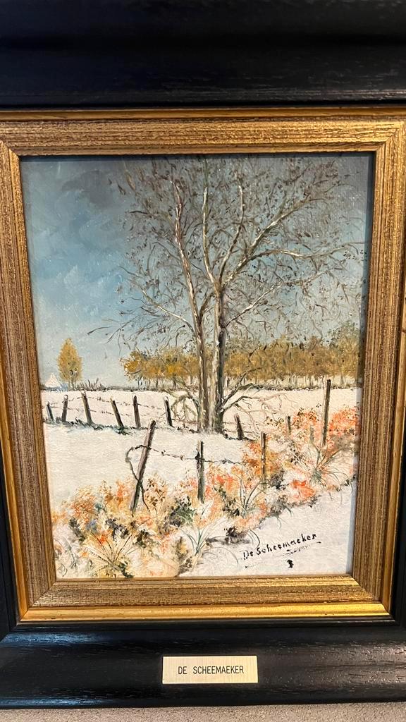 Schilderij De Scheemaeker – Winters landschap, Antiek en Kunst, Kunst | Schilderijen | Klassiek, Ophalen of Verzenden