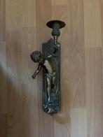 Vintage messing cherub wandkandelaar – barok stijl – Beveren, Ophalen, Zo goed als nieuw