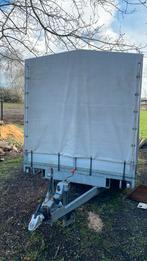 Plateau aanhangwagen geremd met huif, Autos : Divers, Remorques, Enlèvement, Comme neuf