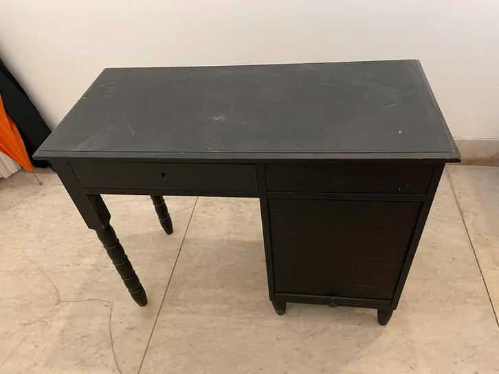 Petit bureau noir avec 5 tiroirs – compact et pratique, Maison & Meubles, Bureaux, Utilisé, Bureau, Enlèvement