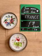 lot sous verre bouteille céramique vintage Paetsch fleurs, Verre ou Verres, Enlèvement ou Envoi, Comme neuf, Céramique