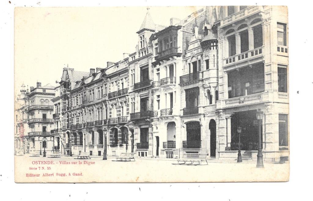 Oostende NA169: Villa's aan de Digue, Verzenden, Voor 1920, Ongelopen, West-Vlaanderen