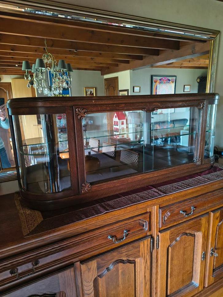 Ancienne vitrine en chêne., Antiquités & Art, Antiquités | Meubles | Armoires, Enlèvement