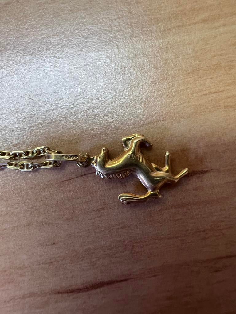 Ferrari Paartje Zeldzaam + ketting 18karaat Goud, Bijoux, Sacs & Beauté, Colliers, Enlèvement, Comme neuf, Or