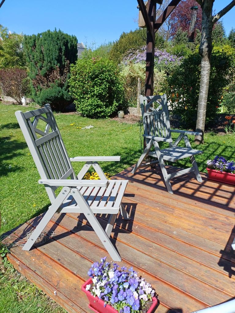 Chaises jardin Ikea Bondholmen gris moyen, Jardin & Terrasse, Enlèvement, Neuf, Bois, Pliant