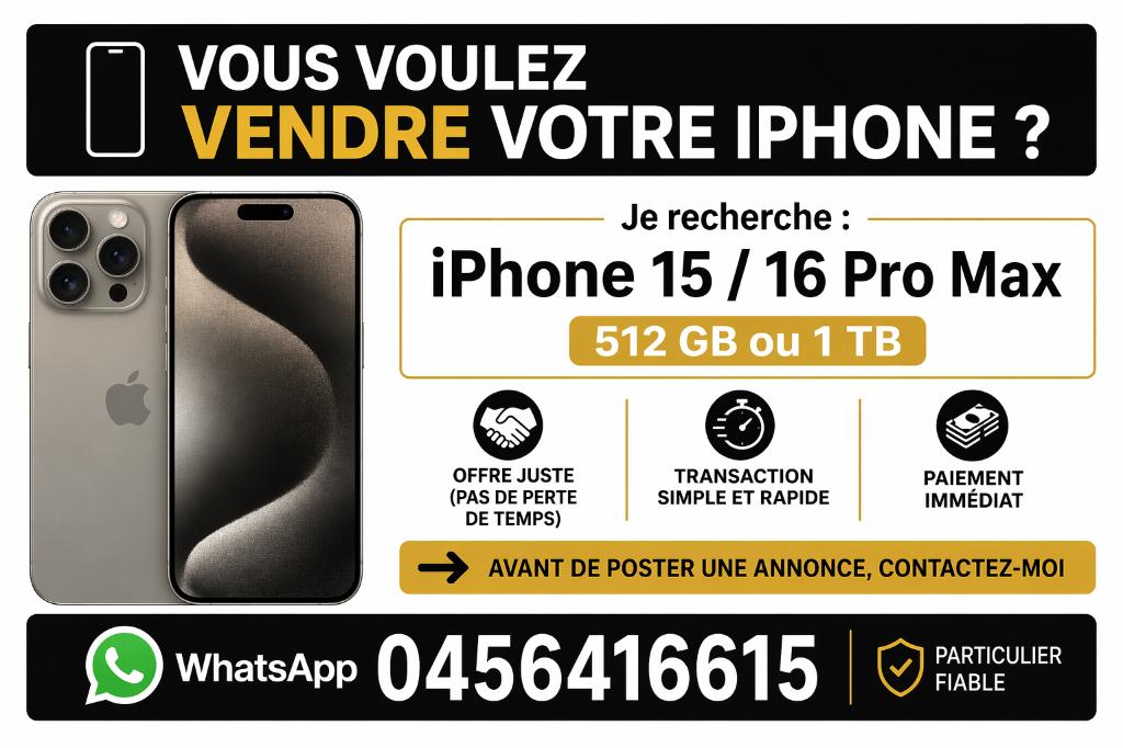 iPhone 15 Pro Max 512GB, Télécoms, Téléphonie mobile | Apple iPhone, Comme neuf, 512 GB, Sans abonnement, Sans simlock, iPhone 15