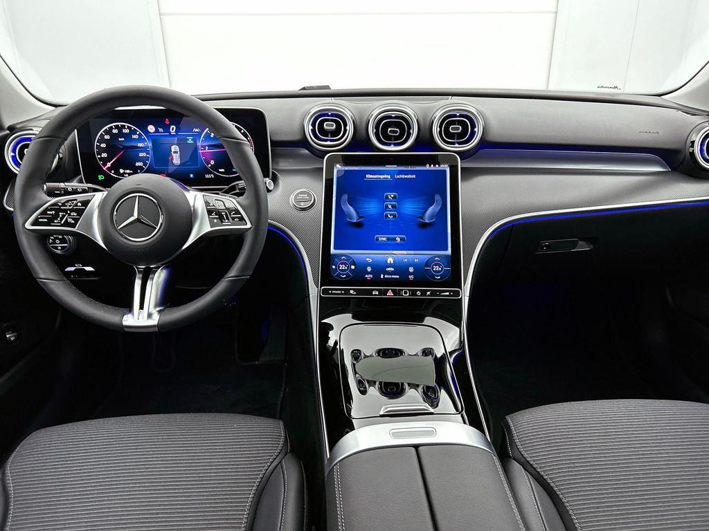 Mercedes-Benz C-Klasse 220 D Break Luxury Line Dodehoekassis, Auto's, Mercedes-Benz, Automaat, Regensensor, 5 deurs, 200 pk