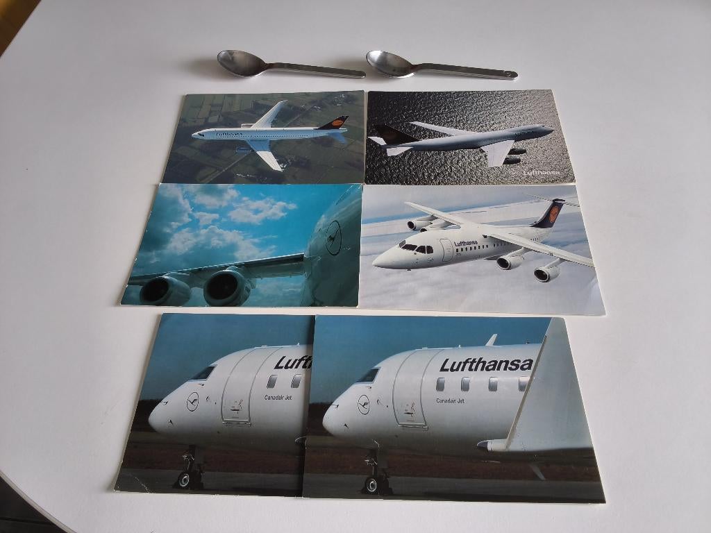 Lot cartes postales+cuillères Compagnie aérienne LUFTHANSA, Collections, Aviation, Enlèvement ou Envoi, Comme neuf, Carte, Photo ou Gravure